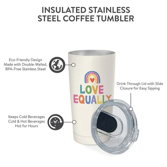Brand New 17‎ oz./500 ml Love Equally Insulated Stainless Steel Tumbler - Picture 4 of 13
